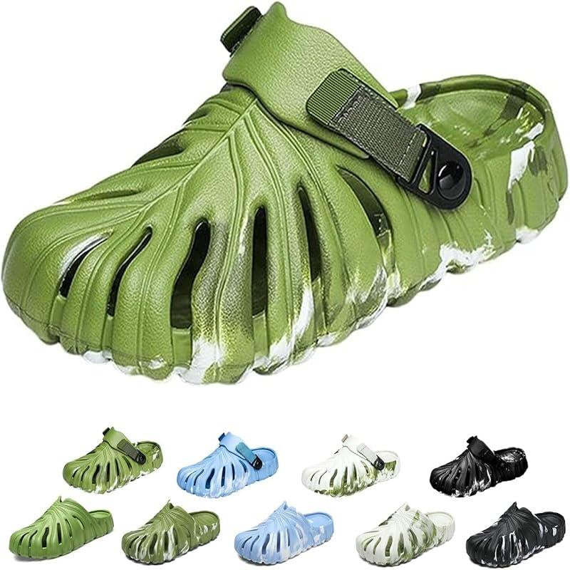 Variegated Monstera Shoes, Monstera Slippers for Women Men, Soft Non Slip Breathable Beach Monstera Slides