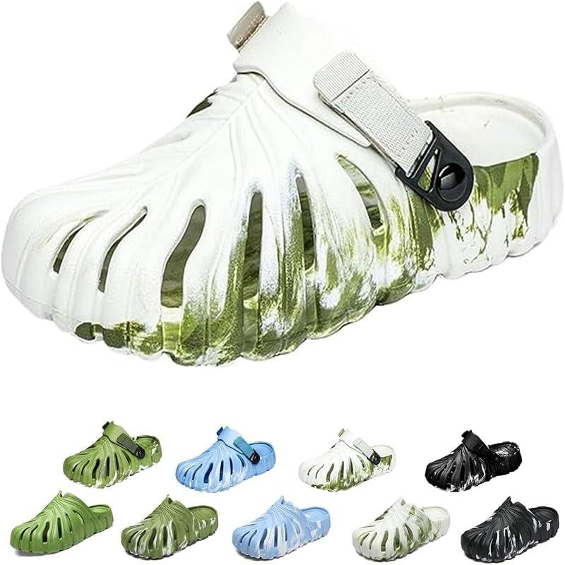Variegated Monstera Shoes, Monstera Slippers for Women Men, Soft Non Slip Breathable Beach Monstera Slides