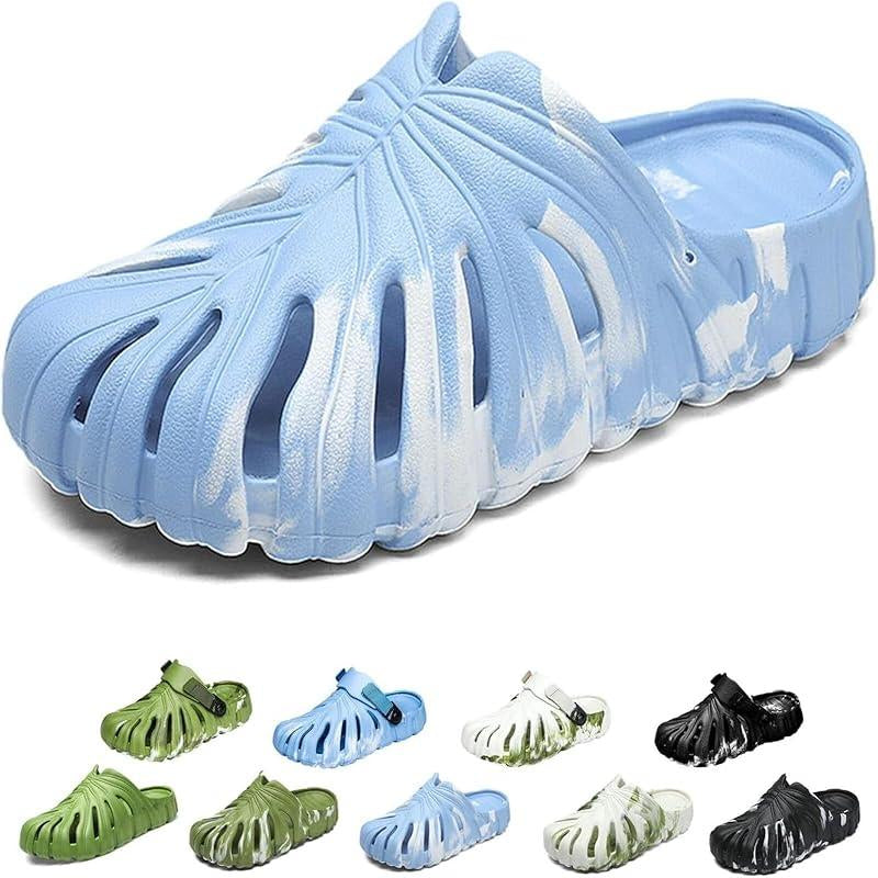 Variegated Monstera Shoes, Monstera Slippers for Women Men, Soft Non Slip Breathable Beach Monstera Slides