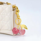 Keychain Cherry Bag Charm Wallet, Keychain Women Cute - Car Key Decoration for Leather Handbags, Cute