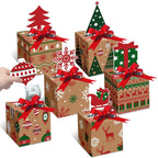 12 Pcs Christmas Money Box Christmas Party Gift Money Gift Boxes for Cash Pop up Christmas Money Holders for Cash with Festive Red Bows Clear Cash Seal Bags Penguin Santa Reindeer Snowman Gingerbread Men Pattern for Birthday Christmas Party Favor Supplies