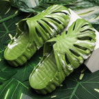 Variegated Monstera Shoes, Monstera Slippers for Women Men, Soft Non Slip Breathable Beach Monstera Slides