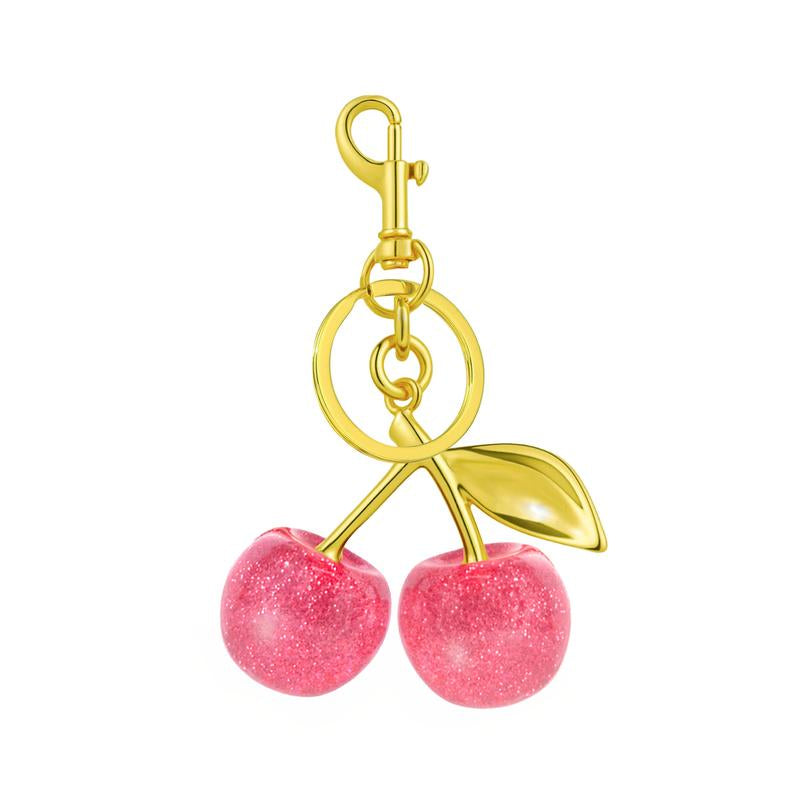 Keychain Cherry Bag Charm Wallet, Keychain Women Cute - Car Key Decoration for Leather Handbags, Cute