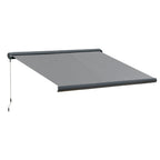Electric Retractable Awning with Remote Control and LED Strip Grey