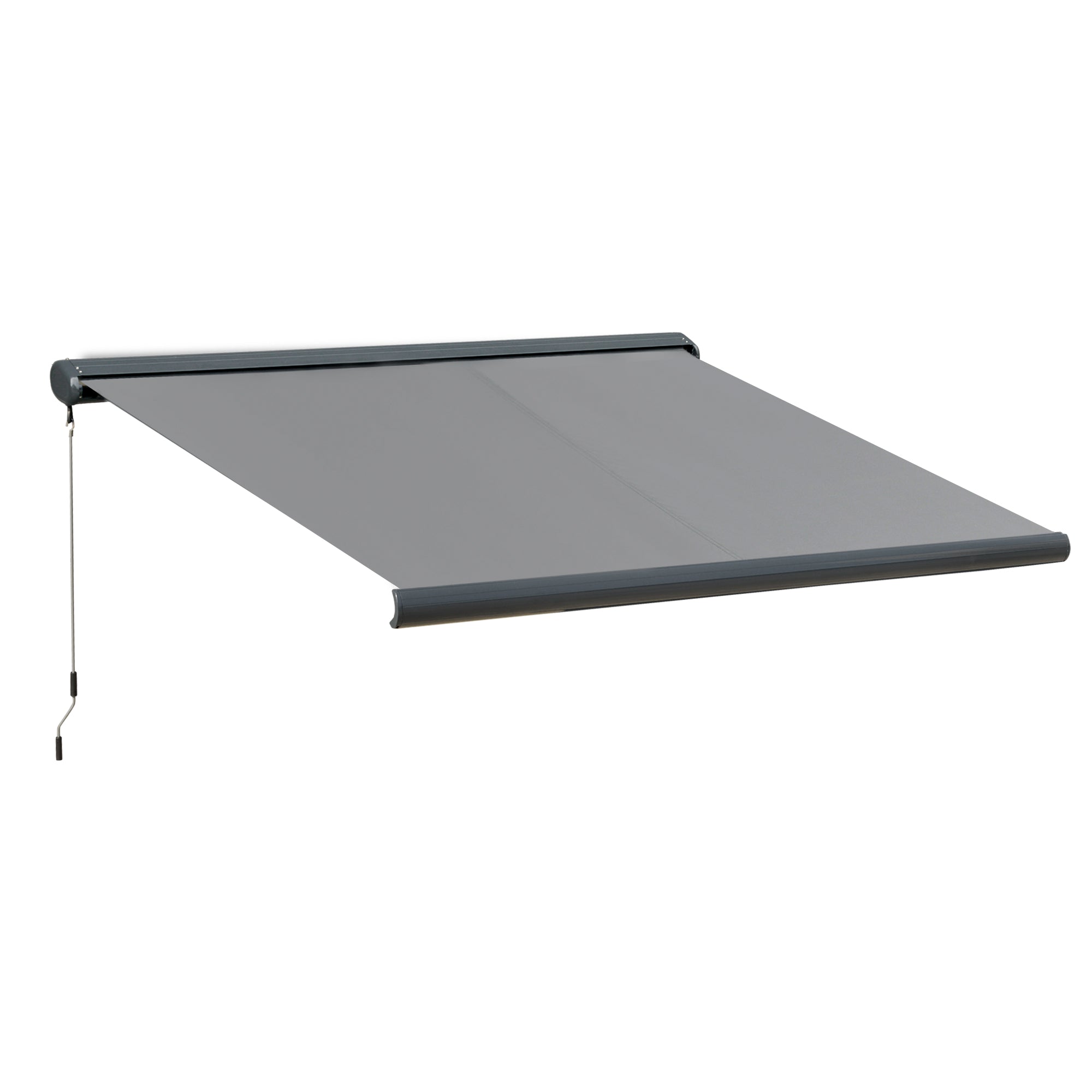 Electric Retractable Awning with Remote Control and LED Strip Grey
