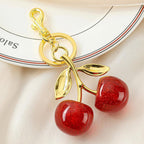 Keychain Cherry Bag Charm Wallet, Keychain Women Cute - Car Key Decoration for Leather Handbags, Cute