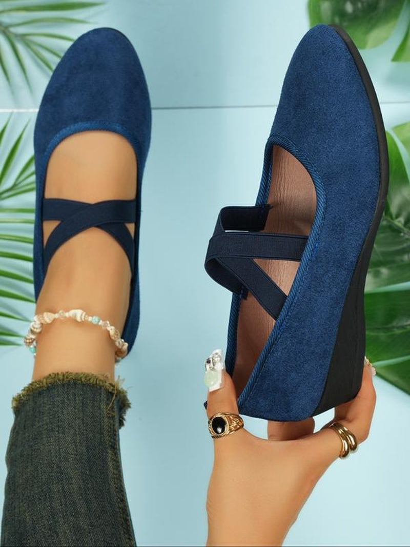 Corkys Closed Wedge Shoes for Women, Stylish Closed Toe Design in Faux Suede, Comfort and Style for Day or Night Wear