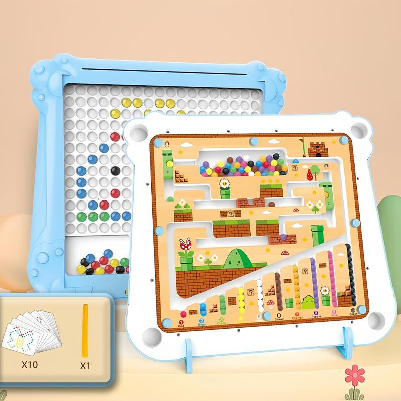 3-In-1 & 2-In-1 Montessori Magnetic Color & Number Maze with Building Blocks, Educational Toy for Toddlers Ages 2-5, Fine Motor Skills Game, STEM Puzzle Learning Toy, Birthday Gift for Kids