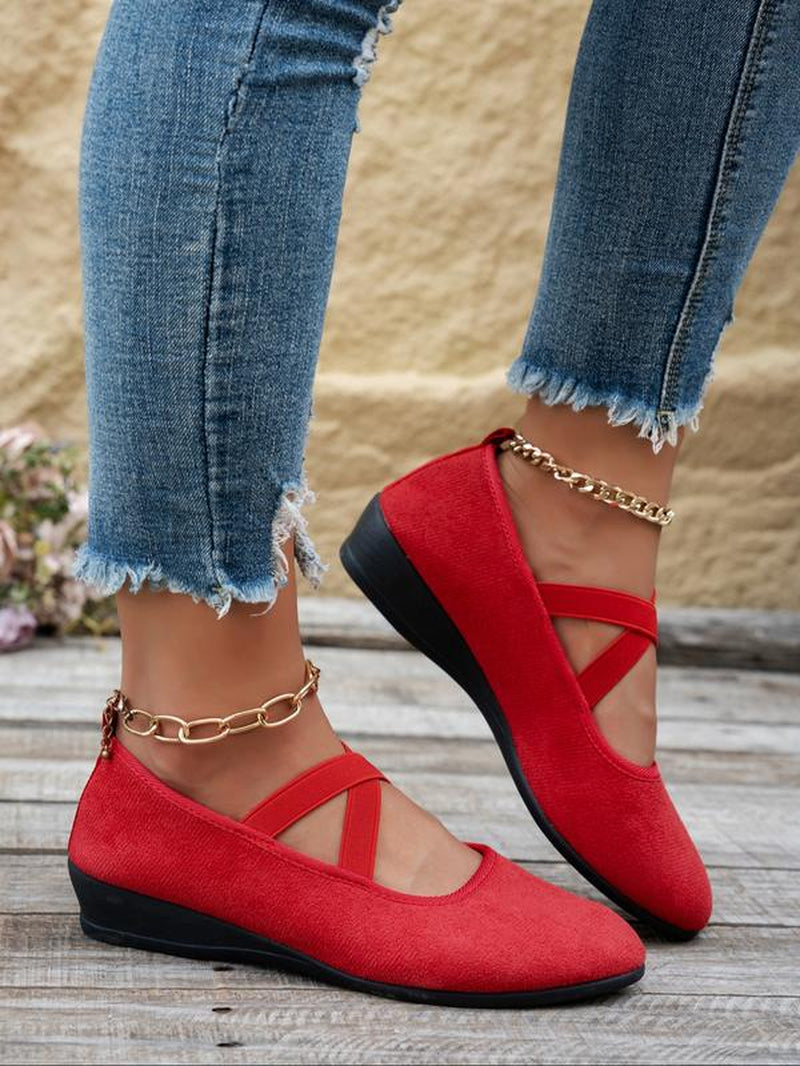 Corkys Closed Wedge Shoes for Women, Stylish Closed Toe Design in Faux Suede, Comfort and Style for Day or Night Wear