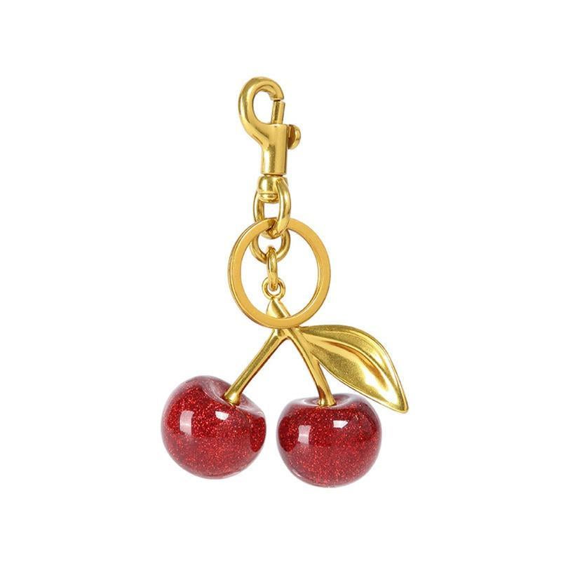 Keychain Cherry Bag Charm Wallet, Keychain Women Cute - Car Key Decoration for Leather Handbags, Cute