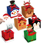 12 Pcs Christmas Money Box Christmas Party Gift Money Gift Boxes for Cash Pop up Christmas Money Holders for Cash with Festive Red Bows Clear Cash Seal Bags Penguin Santa Reindeer Snowman Gingerbread Men Pattern for Birthday Christmas Party Favor Supplies
