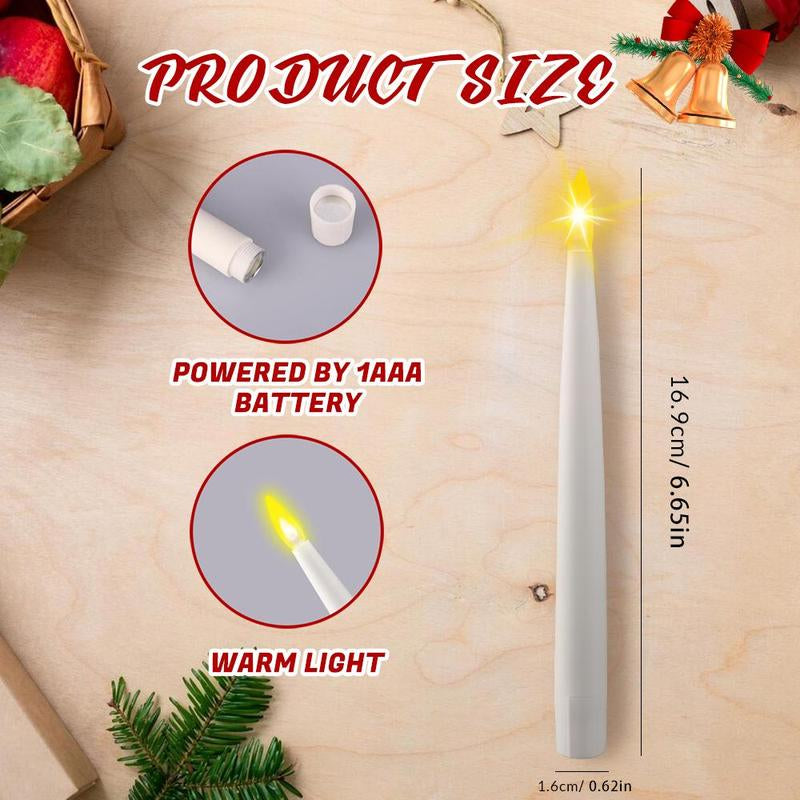 20 Pack Hanging Taper Candles with 6H Timer, Floating Flameless LED Candles with Wand Remote – 164Ft Fishing Line, Hooks – Magic Wand Candles for Halloween, Christmas, Party, Bedroom Decorations