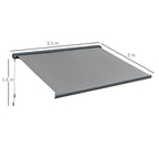 Electric Retractable Awning with Remote Control and LED Strip Grey