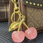Keychain Cherry Bag Charm Wallet, Keychain Women Cute - Car Key Decoration for Leather Handbags, Cute