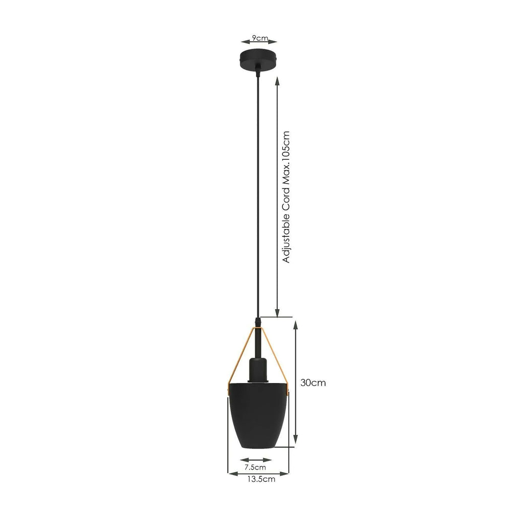 2 Pack Vintage Pendant Ceiling Light Black~4352-3