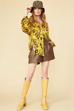 Yellow Tencel Blend Lucky Chain Shirt