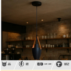 2 Pack Vintage Pendant Ceiling Light Black~4352-2