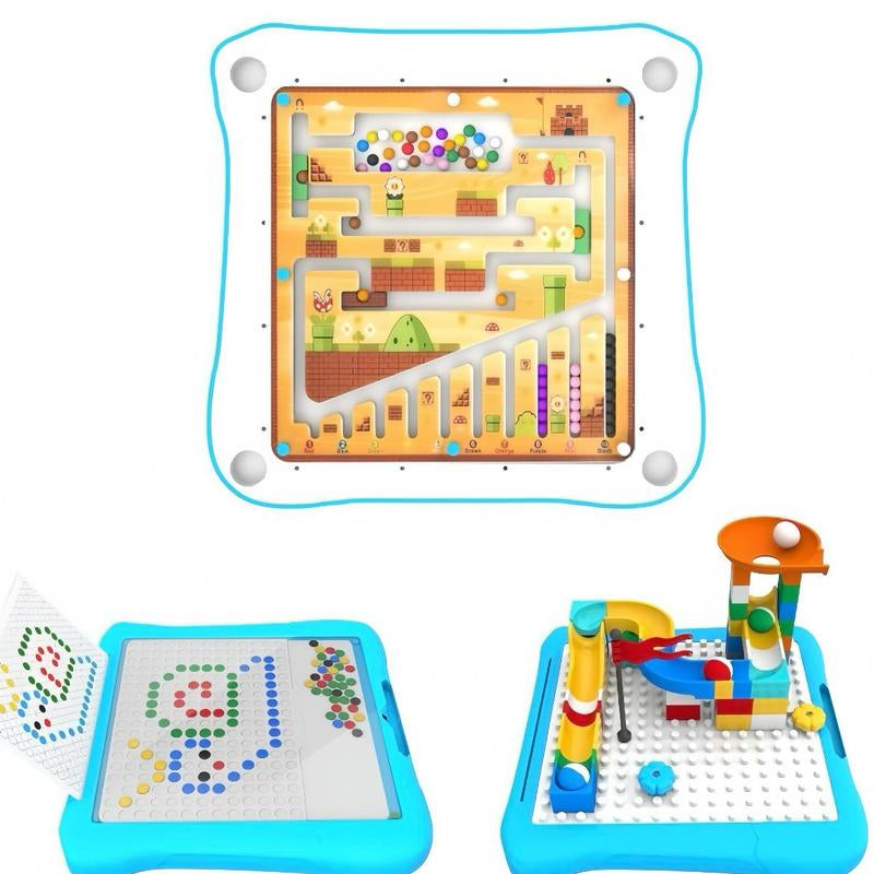 3-In-1 & 2-In-1 Montessori Magnetic Color & Number Maze with Building Blocks, Educational Toy for Toddlers Ages 2-5, Fine Motor Skills Game, STEM Puzzle Learning Toy, Birthday Gift for Kids