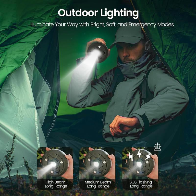4 in 1 Outdoor 10M Colored Camping String Lights, 8 Lighting Modes, Waterproof, Type-C Fast Charging, Portable Camping Lights, Suitable for Camping/Yard/Hiking