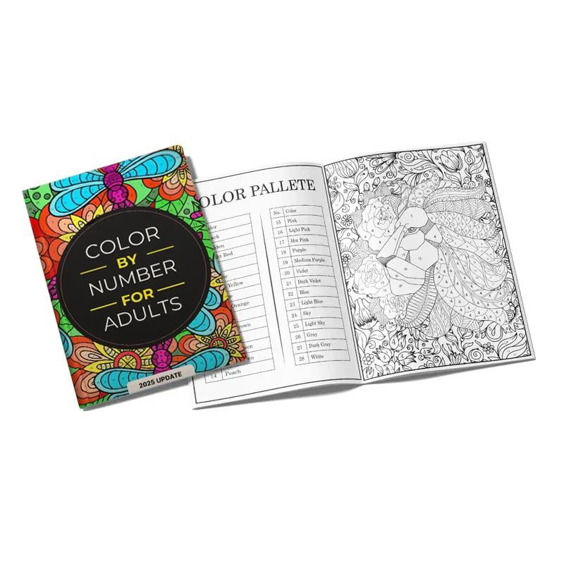 Color by Number for Adults:75 Beautiful Pictures Designed for Fun,Adult Relaxation & Stress Relief Coloring for Hours on End