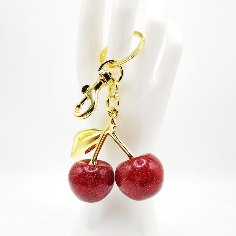 Keychain Cherry Bag Charm Wallet, Keychain Women Cute - Car Key Decoration for Leather Handbags, Cute
