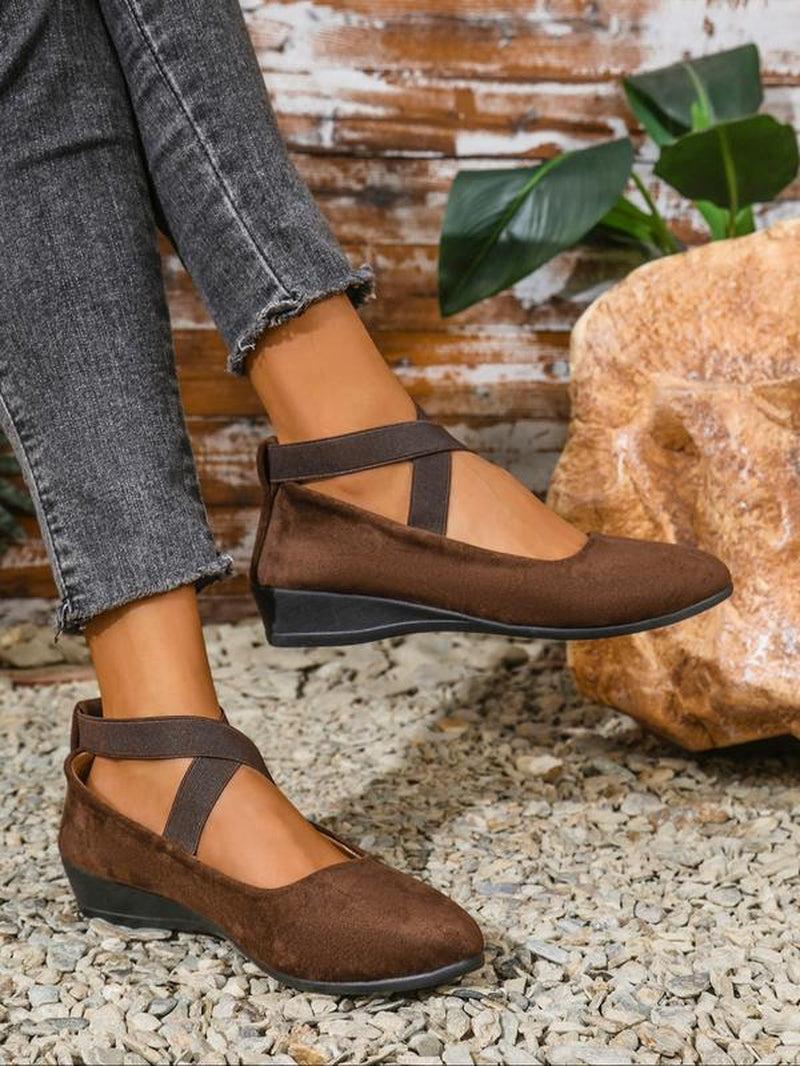 Corkys Closed Wedge Shoes for Women, Stylish Closed Toe Design in Faux Suede, Comfort and Style for Day or Night Wear