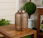 Girl Next Door 12" Tall Illuminated Fall Harvest Leaves Lantern