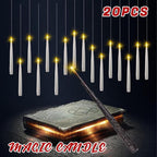 20 Pack Hanging Taper Candles with 6H Timer, Floating Flameless LED Candles with Wand Remote – 164Ft Fishing Line, Hooks – Magic Wand Candles for Halloween, Christmas, Party, Bedroom Decorations