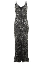 Flory Black Silver Beaded Maxi Dress