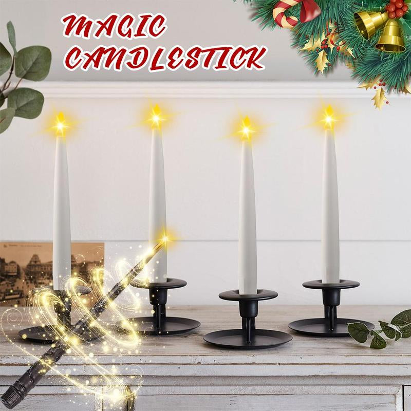 20 Pack Hanging Taper Candles with 6H Timer, Floating Flameless LED Candles with Wand Remote – 164Ft Fishing Line, Hooks – Magic Wand Candles for Halloween, Christmas, Party, Bedroom Decorations