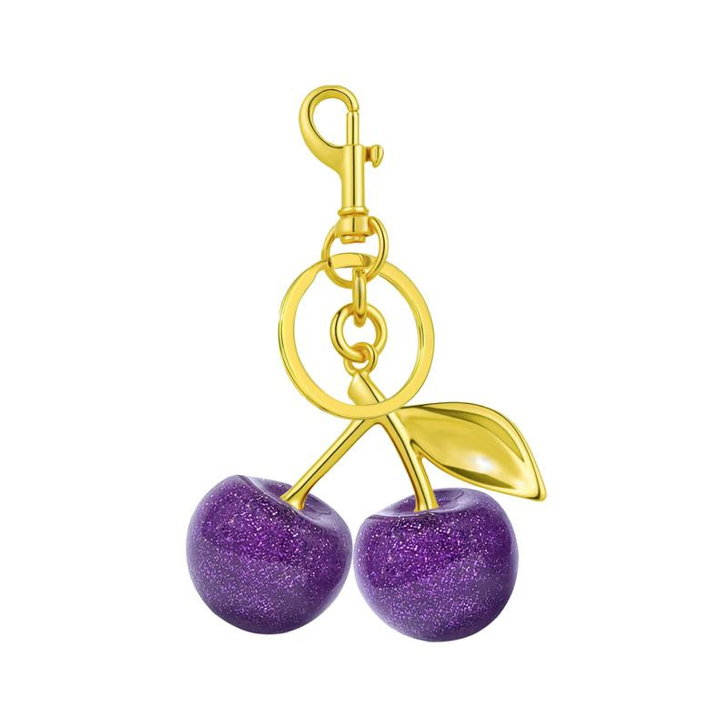Keychain Cherry Bag Charm Wallet, Keychain Women Cute - Car Key Decoration for Leather Handbags, Cute