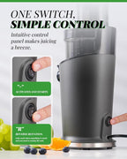 GDOR Cold Press Juicer 3.5" Feed Chute 150W Slow Masticating Extractor for Whole Fruits & Veggies Automatic Feed Easy Clean High Juice Yield